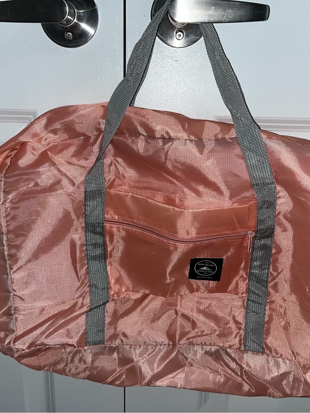 Everyday Rose Pink Tote with Gray Straps